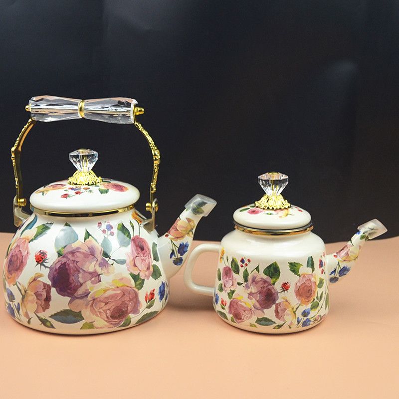 Vintage Oil Painting Rose Enam - Vintage Coffee Equipment ulasan dan harga