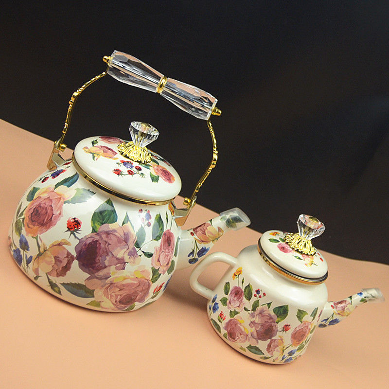 Vintage Oil Painting Rose Enam - Vintage Coffee Equipment ulasan dan harga