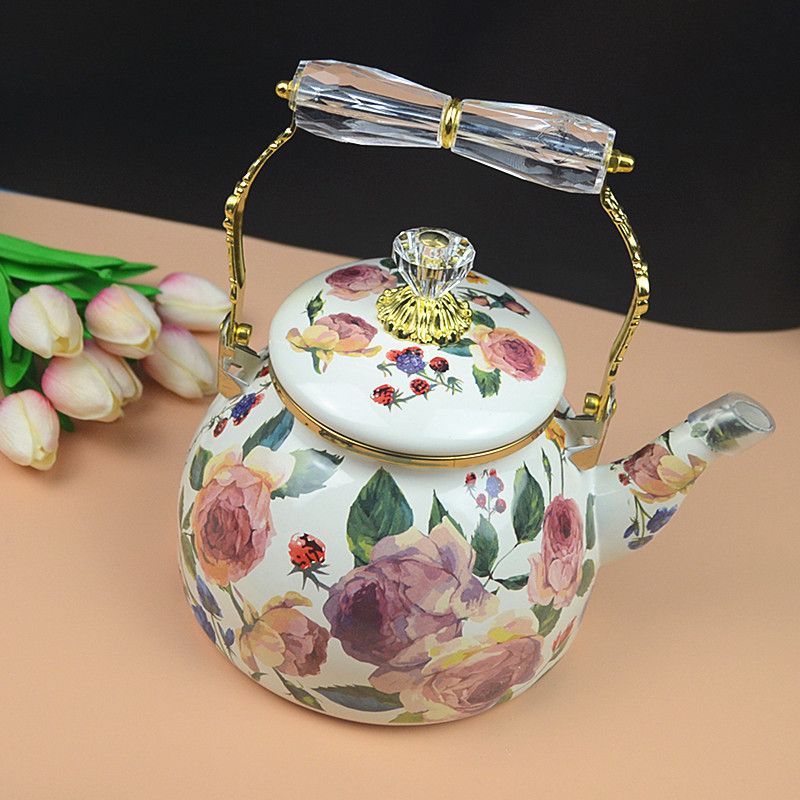 Vintage Oil Painting Rose Enam - Vintage Coffee Equipment ulasan dan harga