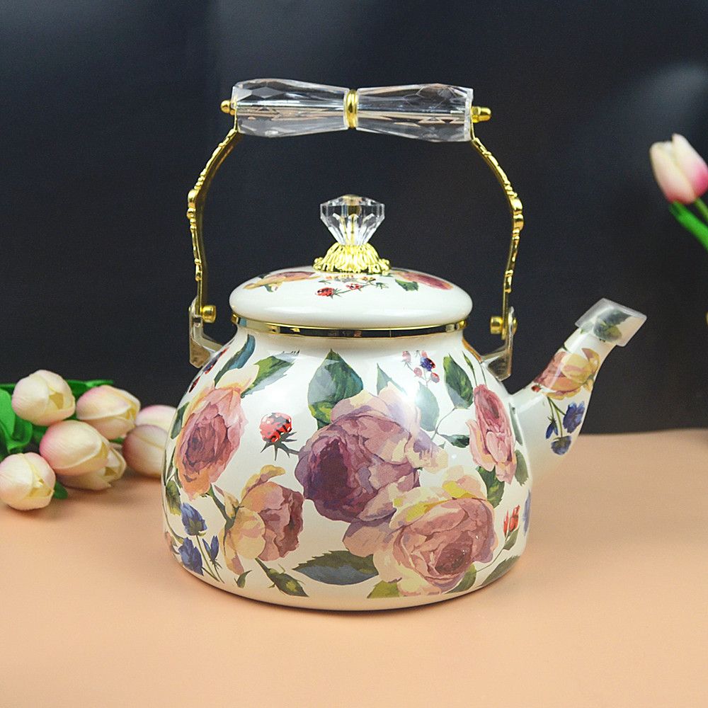 Vintage Oil Painting Rose Enam - Vintage Coffee Equipment ulasan dan harga