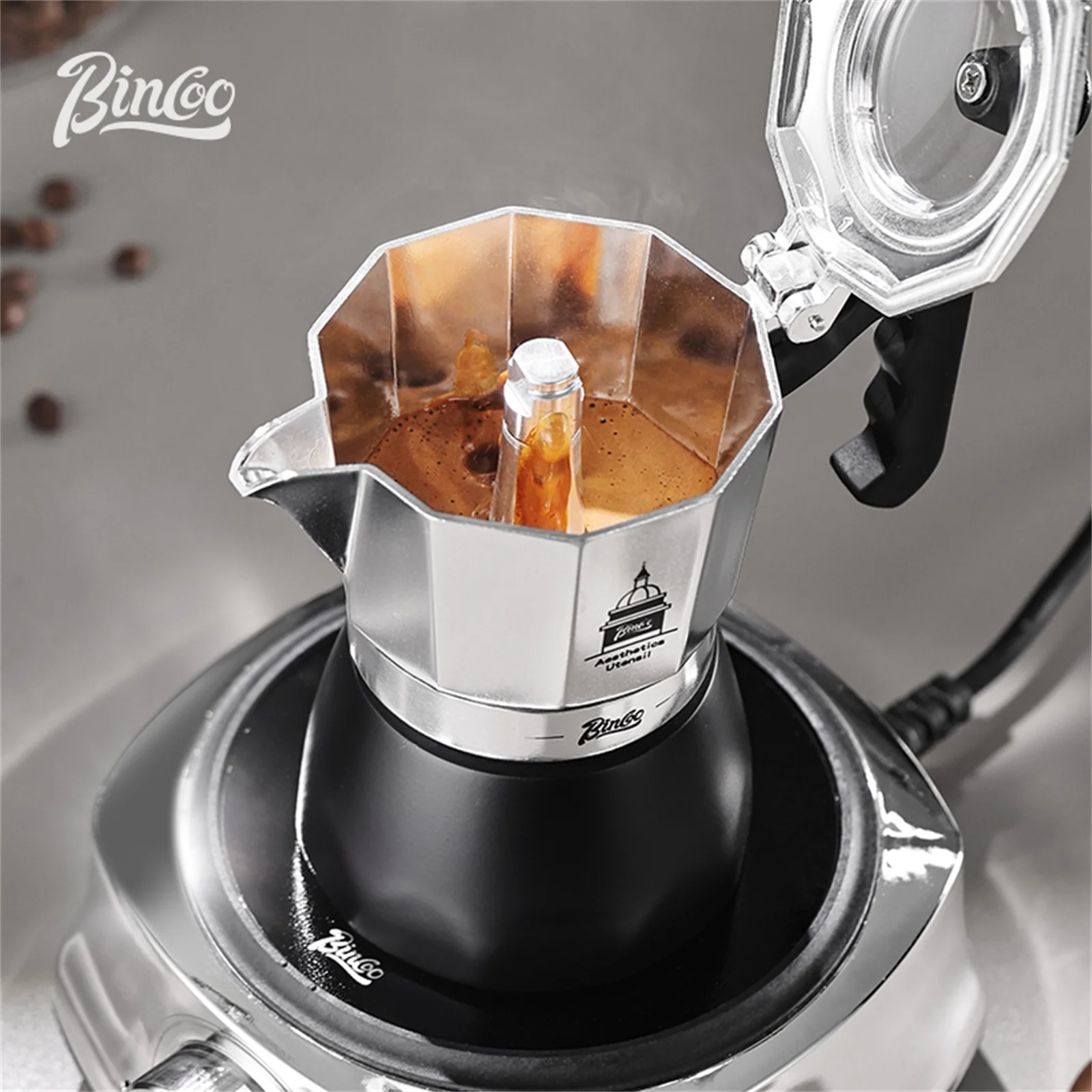 BINCOO Double Valve Moka Pot，E - Coffee Equipment Espresso ulasan dan harga