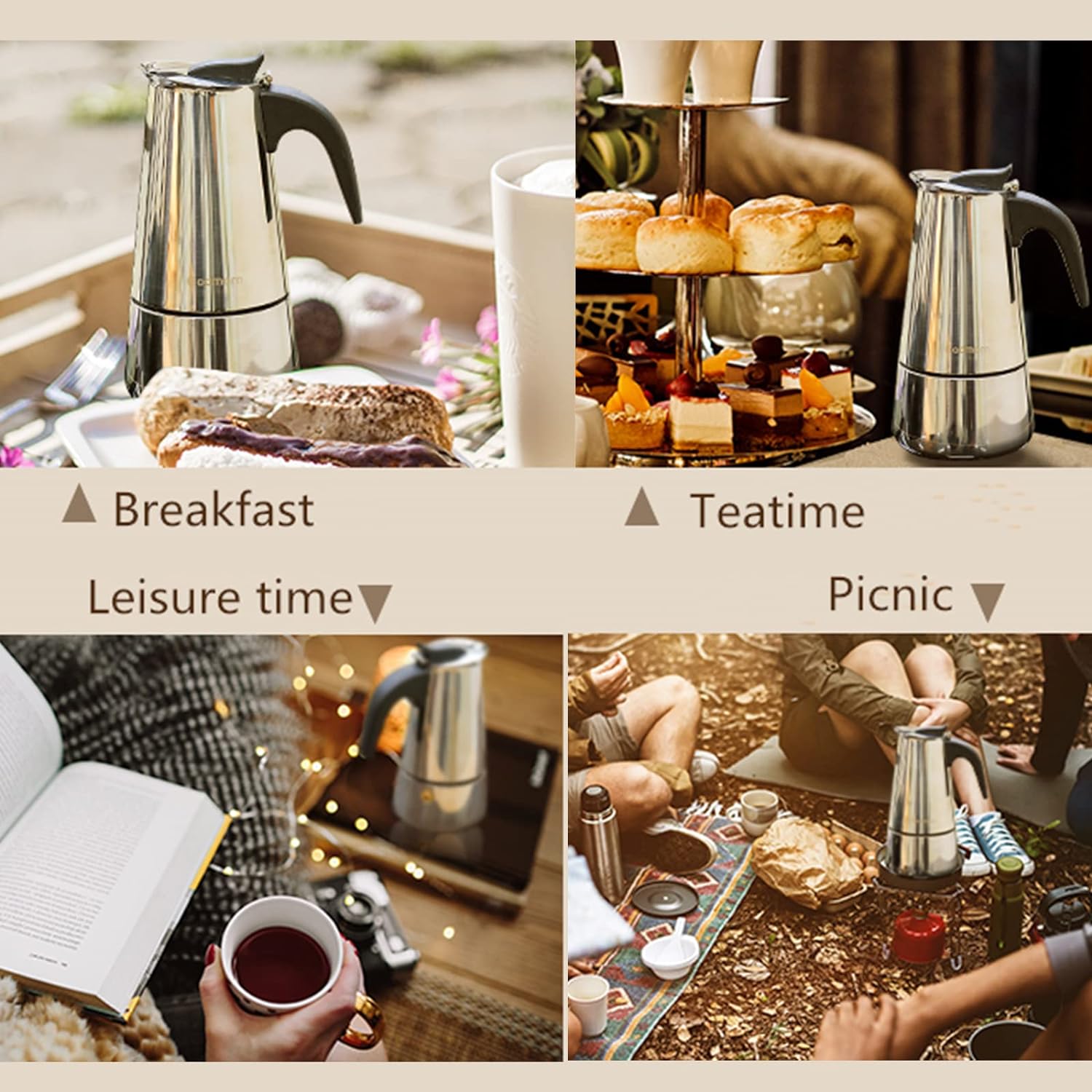 4/6/9 Cups Moka Pot Caffe Mach - Coffee Equipment Espresso ulasan dan harga