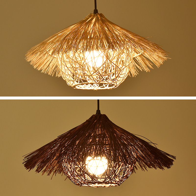 Creative Rattan Woven Chandeli - Vintage Coffee Equipment ulasan dan harga